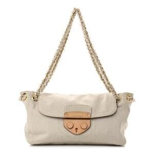 Prada Denim Pattina Sottospalla Canvas Shoulder Bag Corda